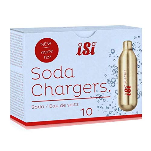 iSi Classic Steel Mesh SodaMaker Bottle (1 Quart) with CO2 Soda Siphon Chargers (10-Pack) Bundle - For making sparkling water beverages