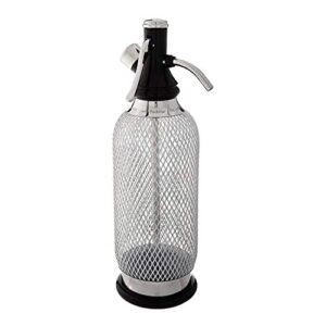 iSi Classic Steel Mesh SodaMaker Bottle (1 Quart) with CO2 Soda Siphon Chargers (10-Pack) Bundle - For making sparkling water beverages