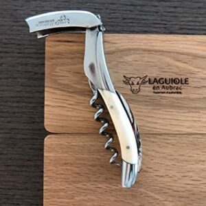 Laguiole En Aubrac Sommelier Waiter's Corkscrew, Zebu Bone Handle, Wine Opener With Foil Cutter & Bottle Opener