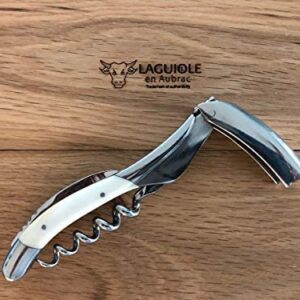 Laguiole En Aubrac Sommelier Waiter's Corkscrew, Zebu Bone Handle, Wine Opener With Foil Cutter & Bottle Opener