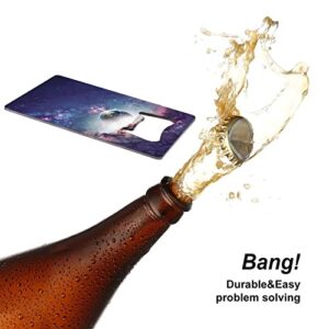 Universe and Planets Credit Card Bottle Opener Stainless Steel Flat Beer Wine Bottle Opener for Party Wedding Favor