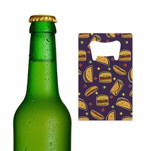 hamburger and tacos credit card bottle opener stainless steel flat beer wine bottle opener for party wedding favor
