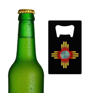 zia sun - zia pueblo - new mexico credit card bottle opener stainless steel flat beer wine bottle opener for party wedding favor