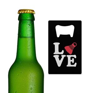 badminton love credit card bottle opener stainless steel flat beer wine bottle opener for party wedding favor