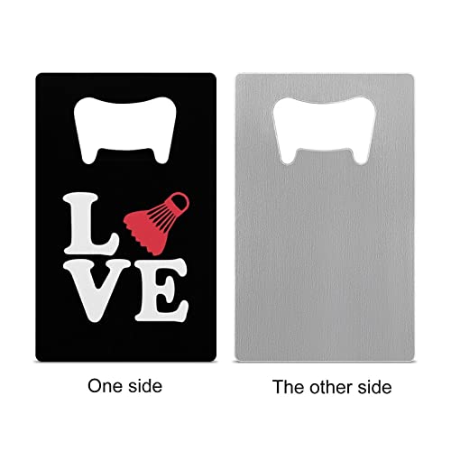 Badminton Love Credit Card Bottle Opener Stainless Steel Flat Beer Wine Bottle Opener for Party Wedding Favor