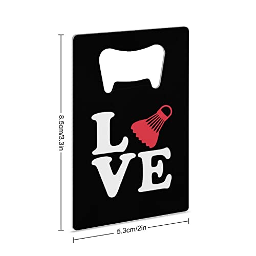 Badminton Love Credit Card Bottle Opener Stainless Steel Flat Beer Wine Bottle Opener for Party Wedding Favor