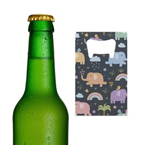 funny elephants credit card bottle opener stainless steel flat beer wine bottle opener for party wedding favor