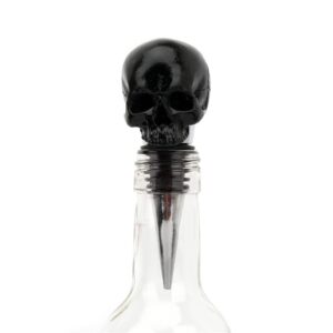 black skull wine bottle stopper - stainless steel resin silicone cool stopper wine champagne lovers for gifts, bar, holiday party, wedding, new housewarming, halloween, christmas