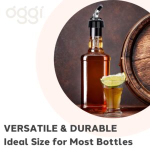 OGGI Automatic Measured Bottle Pourer Spout - Bottle Pourer Liquor Bottle Pourers Bottle Jigger Quick Shot Spirit Measure Pourer, 1 oz/ 30 ml (Clear, Black)
