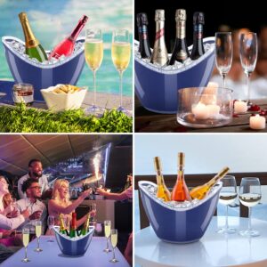 Ice Bucket Wine Bucket,Clear Acrylic 3.5 Liter Plastic Tub for Drinks and Parties, Food Grade, Perfect for Wine, Champagne or Beer Bottles(Blue Purple)