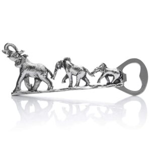 elephant bottle opener, unique elephant gifts for men, women (silver)