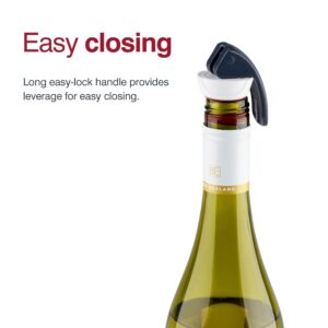 Zyliss Easy Seal Bottle Stoppers - Dishwasher-Safe, Leak-Proof Champagne and Wine Stoppers for Home Bar Accessories - Reusable Corks for Wine, Beverages, Oil & Vinegar - 6 Pieces - Red & Grey