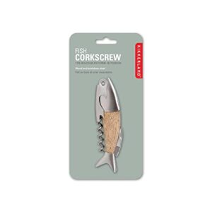 Kikkerland Lightwood Fish Corkscrew