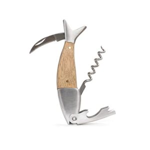 Kikkerland Lightwood Fish Corkscrew