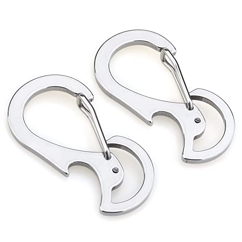 SUPDMZJ 2pcs Stainless Steel 420 Multifunctional Key Chain, Backpack Hook, Carabiner, Bottle Opener.