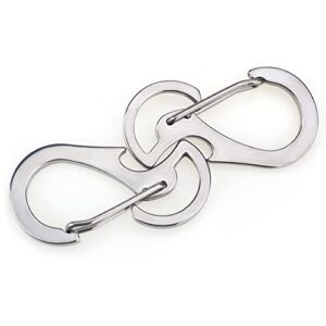 SUPDMZJ 2pcs Stainless Steel 420 Multifunctional Key Chain, Backpack Hook, Carabiner, Bottle Opener.