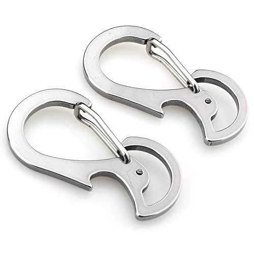 SUPDMZJ 2pcs Stainless Steel 420 Multifunctional Key Chain, Backpack Hook, Carabiner, Bottle Opener.