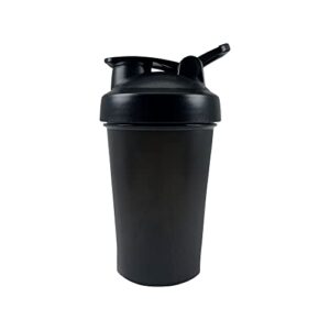 d.y.a shaker bottle with balls leak proof drink ideal for workout supplements,protein powder, bpa free, nutrition, portable fitness enthusiasts athletes (400ml,12-oz., black