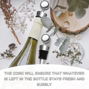 BLMHTWO 4 Pieces Wine Stopper Wine Bottle Stopper Reusable Round Head Tapered Beverage Bottle Stopper Saver Sealer Wine Stoppers Corks for Wine Champagne Bar Party Wedding, Plastic