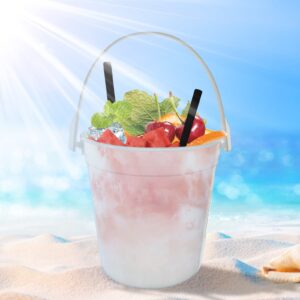 Mandurs Plastic Cocktail Buckets for Drinks, 32oz Reusable Ice Bucket Smoothie Bucket for Parties Cocktail Bar Beer, 1Liter Large Ice Buckets for Parties, Anything but a Cup Party Ideas (10 PCS)