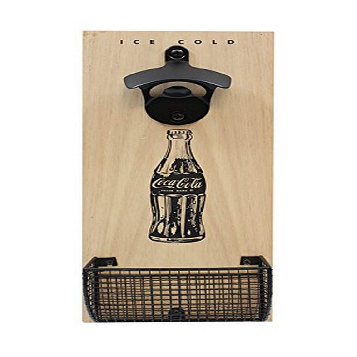 Tablecraft Bottle Opener & Cap Catcher, 4.75" x 2.5" x 12", Black