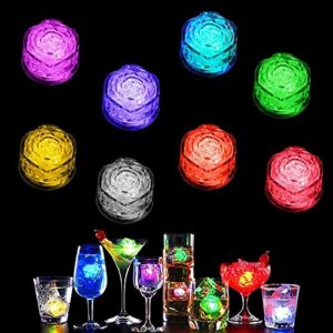 multi-color ice cube lights led simulation ice cubes light up liquid sensor cubes party colorful lights for halloween wedding club bar champagne tower decoration (60pcs)