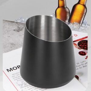 Champagne Bucket, Stainless Steel Ice Bucket Beverage Tub for Parties Longer Cold Storage Time Makes Easy Wine Bucket Ice Bucket, 15 x 16 x 12cm / 5.9 x 6.3 x 4.7in(black)