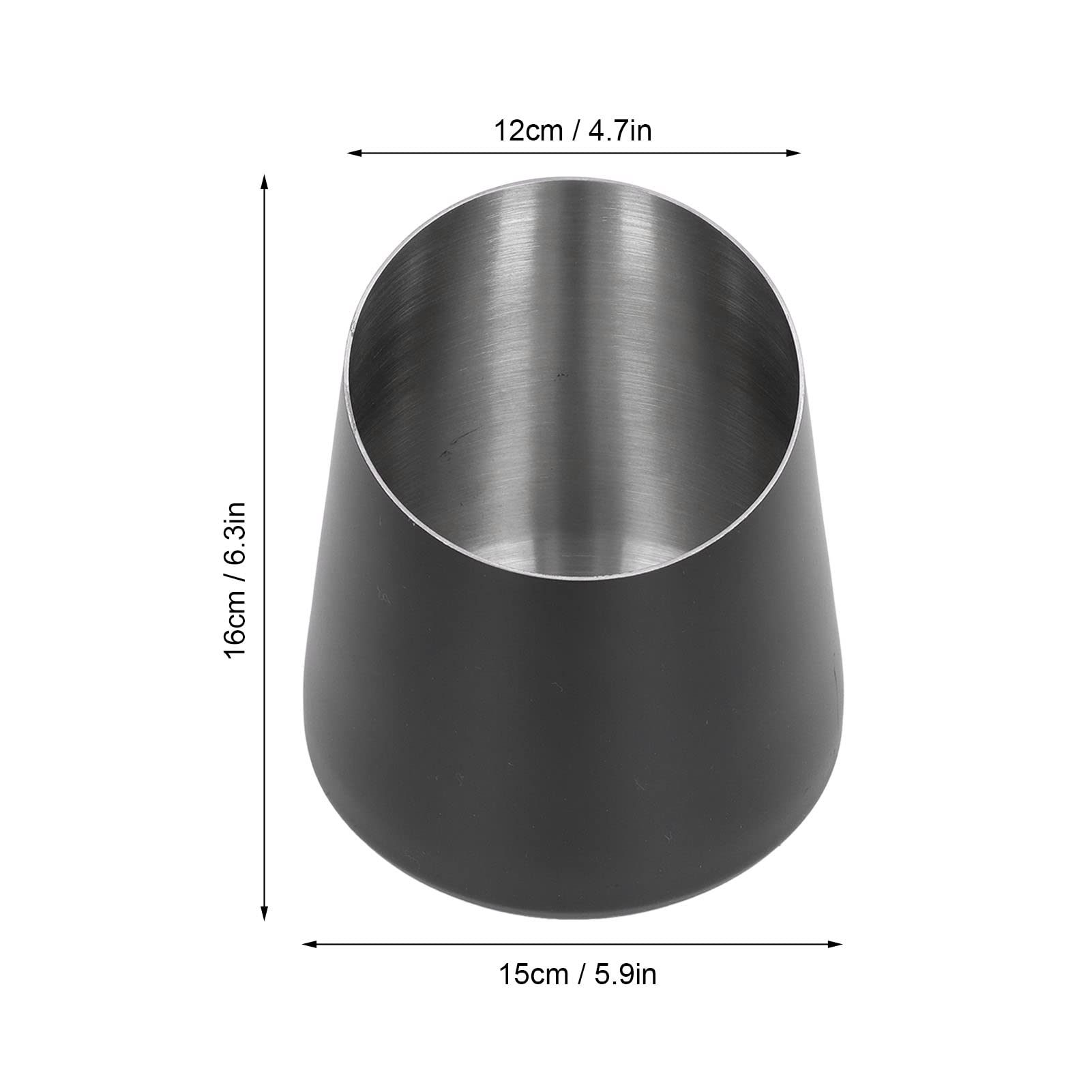 Champagne Bucket, Stainless Steel Ice Bucket Beverage Tub for Parties Longer Cold Storage Time Makes Easy Wine Bucket Ice Bucket, 15 x 16 x 12cm / 5.9 x 6.3 x 4.7in(black)