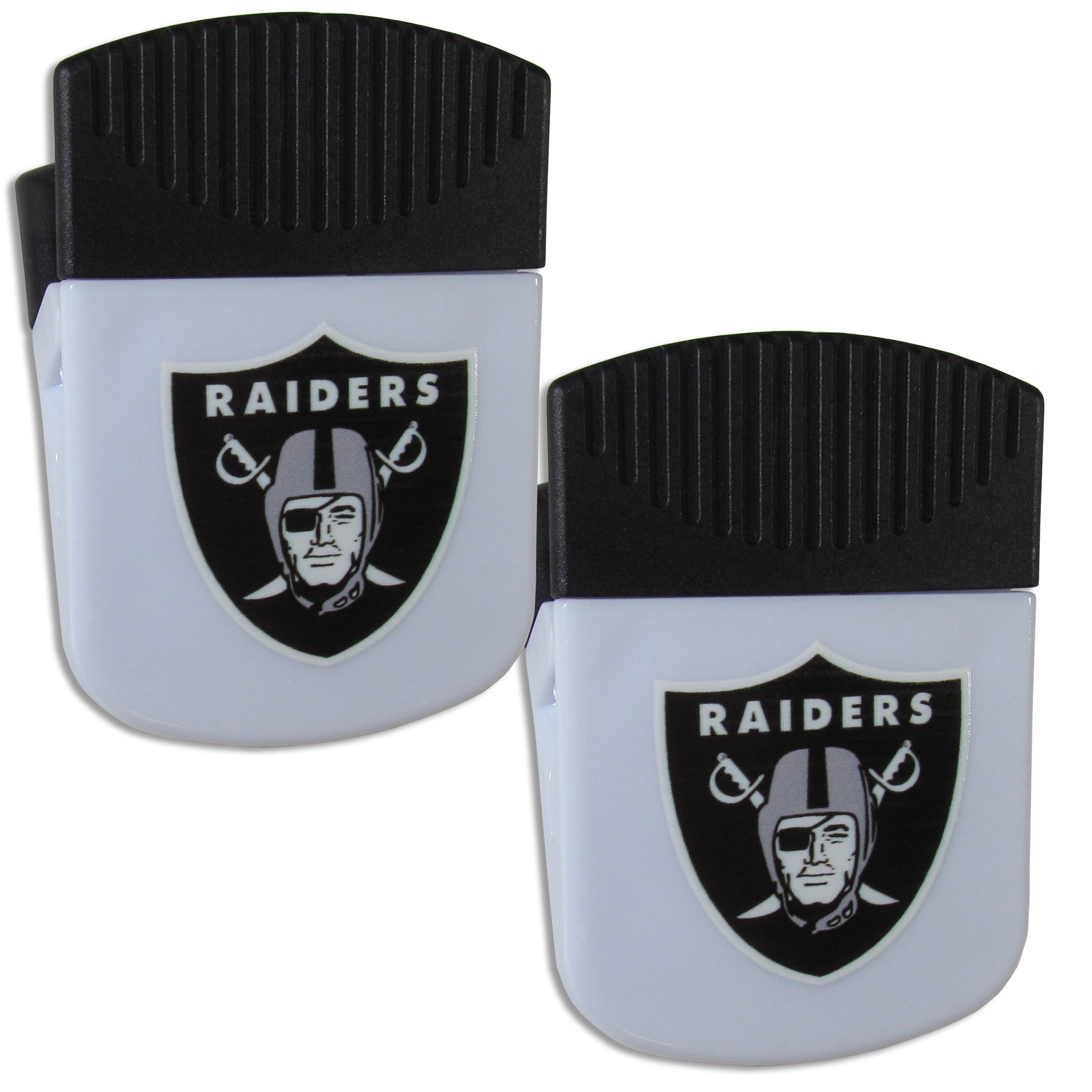 NFL Siskiyou Sports Fan Shop Las Vegas Raiders Chip Clip Magnet with Bottle Opener 2 pack Team Color