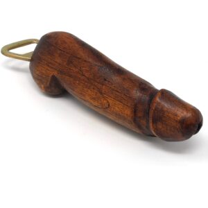 fun product's hand-carved wooden penis bottle opener (pink brown) - perfect novelty gift for parties and birthdays