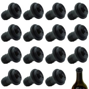 wine saver vacuum stoppers (15 pieces), improved type resealable wine pump vacuum stoppers effectively, maintain the fresh flavor of wine, suitable for most wine pumps (black)