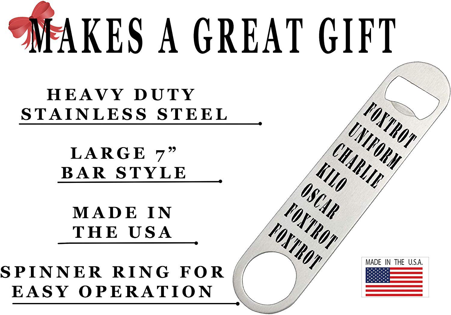 Funny Military Alphabet Speed Bottle Opener Heavy Duty Gift For Veteran