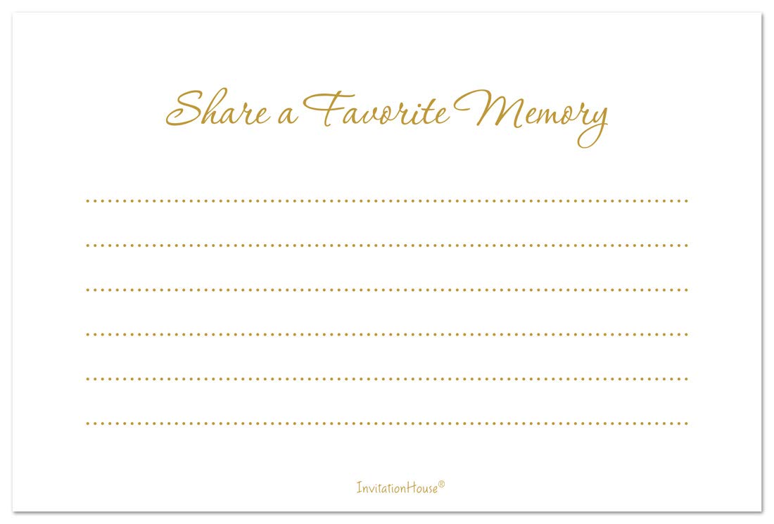 48 cnt Retirement Wishes, Bucket List and Share a Memory Cards (Gold)