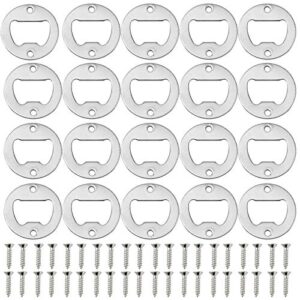 homend 100pack wall mount bottle openers, mounting hardware included, vintage rustic bar(wood block is not included) (silver)