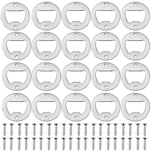 Homend 100Pack Wall Mount Bottle Openers, Mounting Hardware Included, Vintage Rustic Bar(Wood Block is not Included) (Silver)