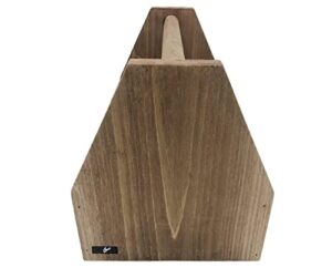 h&f bbq/beer paulownia wood wooden caddy with bottle opener, and handle