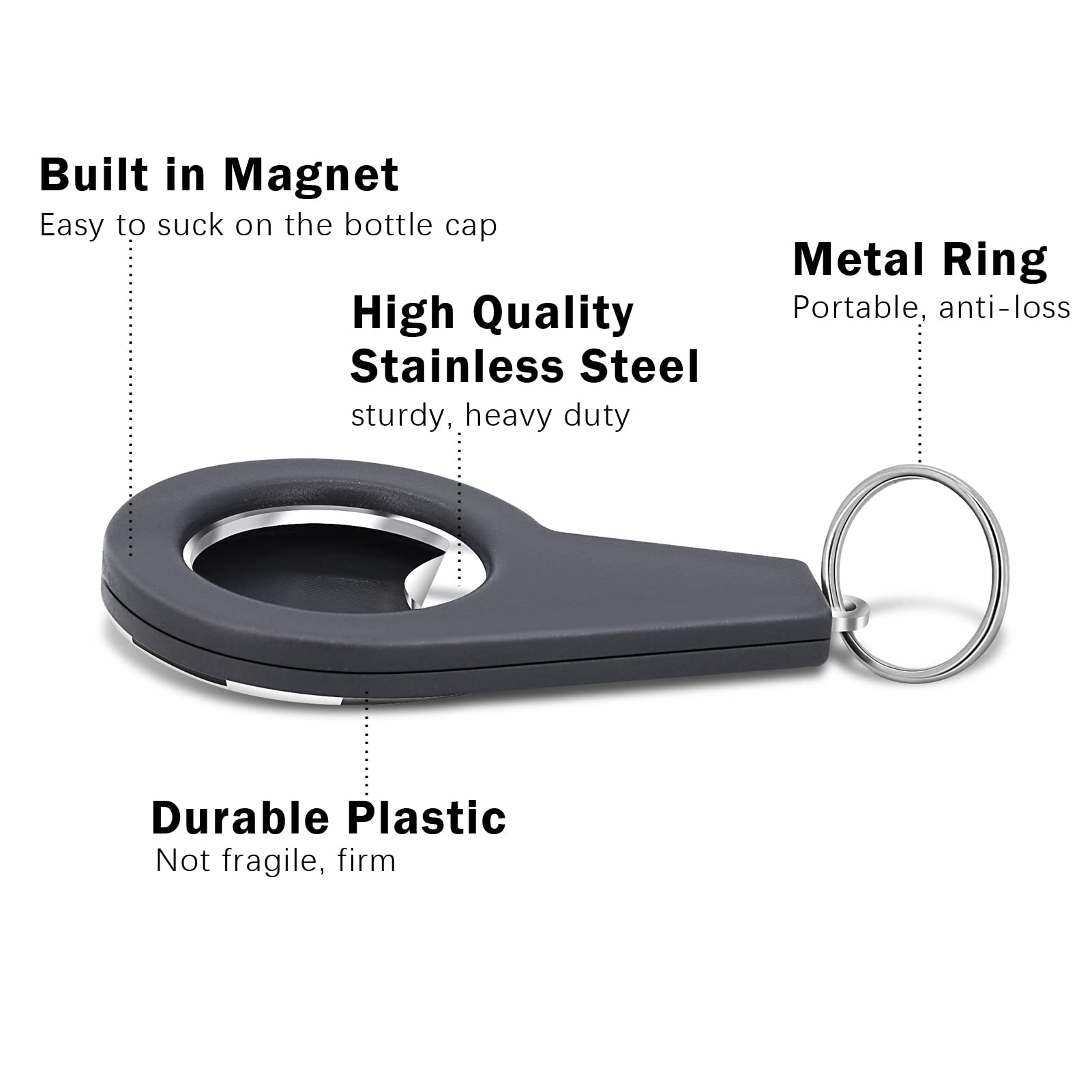 2 pcs Beer Bottle Opener with Keychain, Soccer Style Stainless Steel Flat Bottle Opener, Stick to Refrigerator for Easy Storage with Magnet, Gift for Men Husband Father