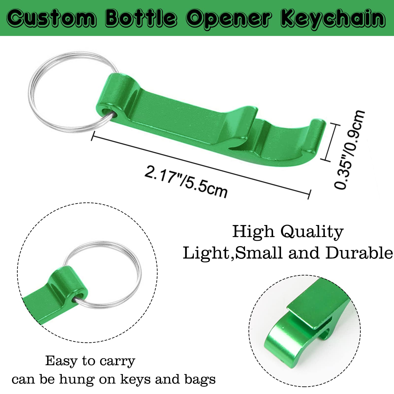 100PCS Personalized Bottle Opener Keychain Bulk Custom Beer Bottle Opener with Logo Text Engraved Wedding Bottle Opener Favors Customized Gifts for Guests Baby Shower Birthday Party-Assorted
