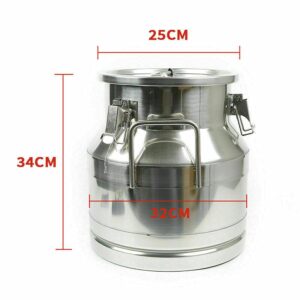 DNYSYSJ 304 Stainless Steel Milk Can with Sealed Lid,20 Liter 5.25 Gallon Milk Bucket Wine Pail Bucket for Milk and Wine Liquid Storage (20L)