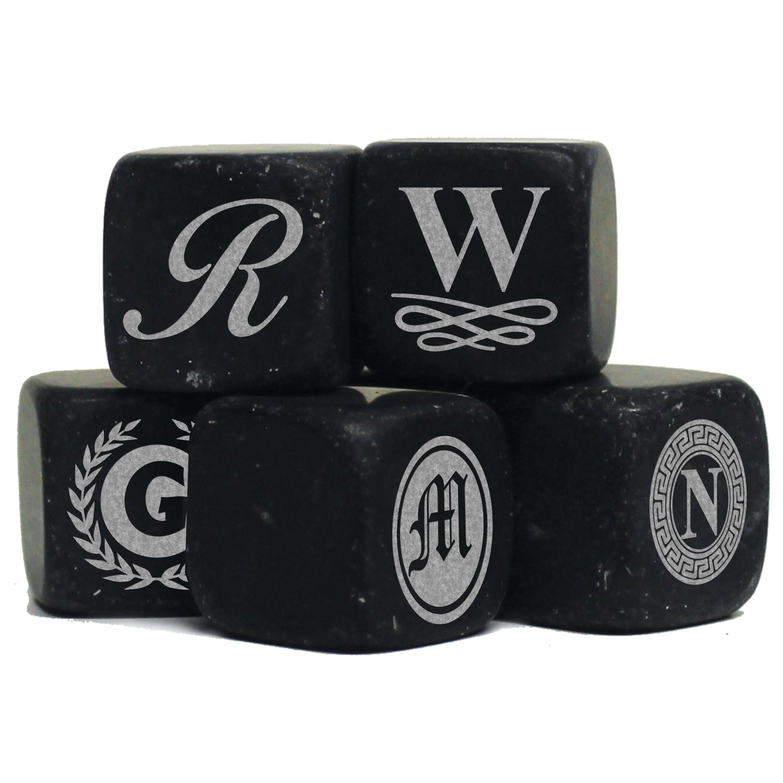 Personalized Whiskey Stones - Custom Engraved Groomsmen - Set of 9