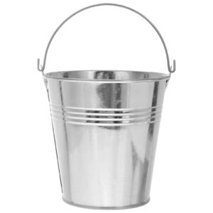 ultechnovo stainless steel ice bucket with tong 0. 4l mini champagne bucket beverage tub french fries bucket drinks cooler snacks food container for home bar silver