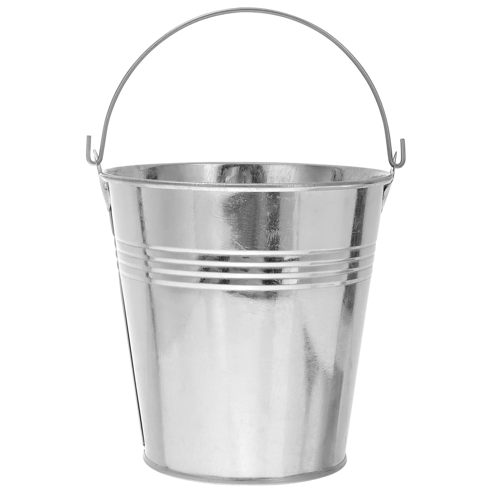 ULTECHNOVO Stainless Steel Ice Bucket with Tong 0. 4L Mini Champagne Bucket Beverage Tub French Fries Bucket Drinks Cooler Snacks Food Container for Home Bar Silver