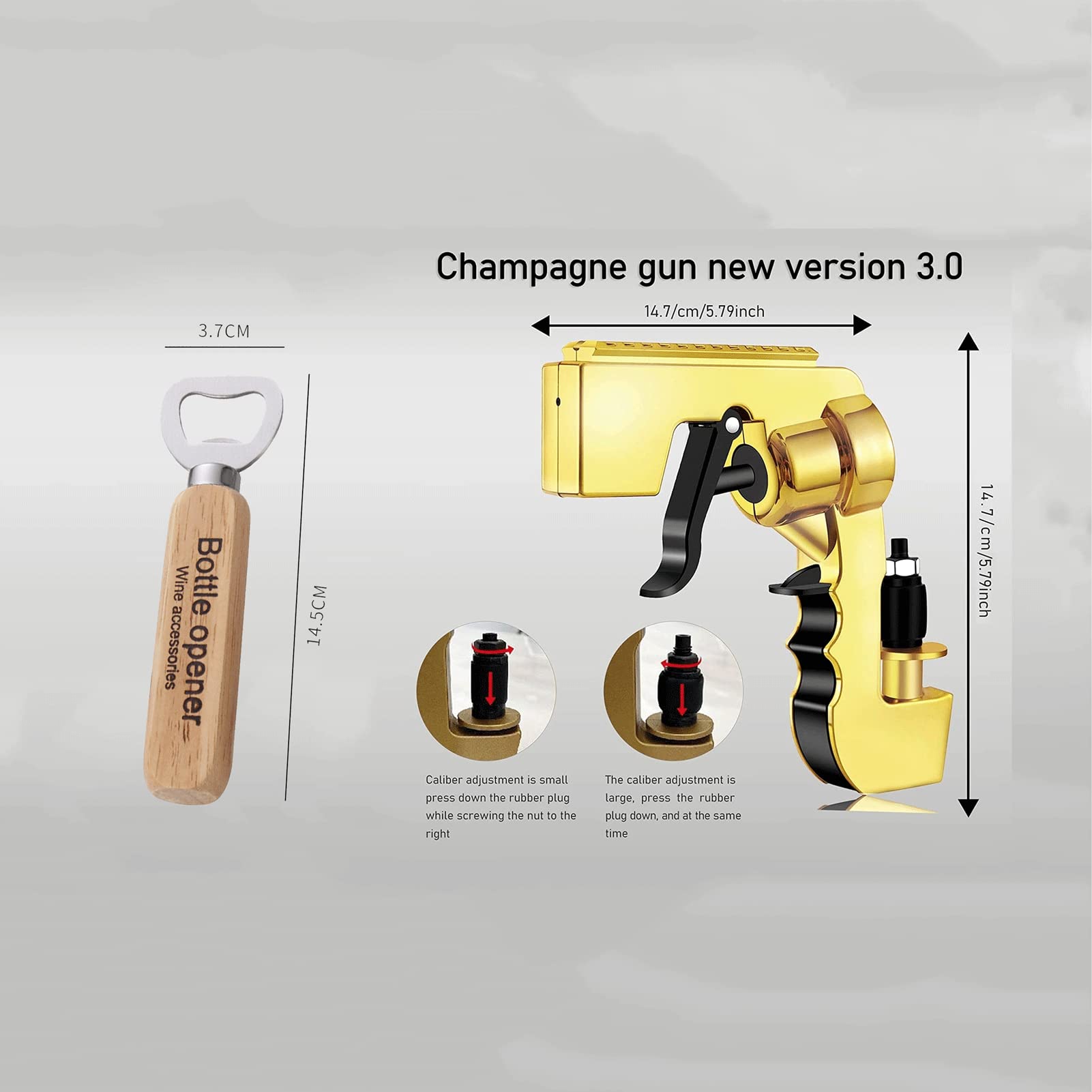 Beer Gun Alcohol Shot Shooter Bottle Stopper Sprayer Opener Adjustable Champagne Wine Dispenser Beer Gun ( Color : A )