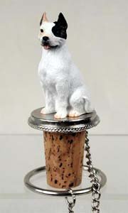new! white pitbull terrier cork bottle buddy wine stopper