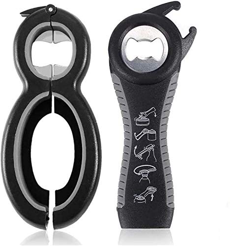 TBZZXC 6 in 1 Multi Bottle Opener and 5 in 1 Jar Opener,Can Opener for Seniors with Arthritis Hand Weakness,Opener All in One Opener Tool (B)