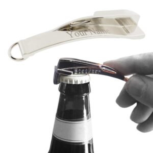 laryngoscope keychain novelty personalized engraved bottle opener for cma, ems, emt, nurses - chrome