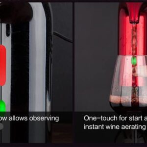 Electric Wine Aerator Pourer and Wine Dispenser Pump with USB Rechargeable Gift (Black)