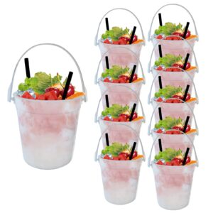 debouor ice bucket for parties plastic drink reusable waterproof punch bowls large capacity smoothie 1 liter wine beer buckets containers kids adults beach pool (a1,10pc, one size)