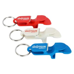 shotgun keychain tool beer bong america’s 3-pack, special plastic shotgun tool, bottle opener, and tab opener all in one - great for parties, gifts, drinking accessories - made in usa