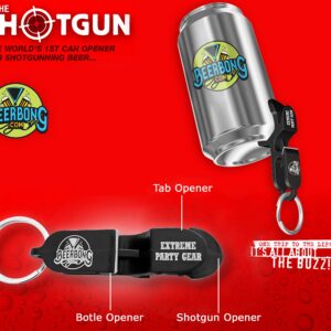 Shotgun Keychain Tool Beer Bong America’s 3-Pack, Special Plastic Shotgun Tool, Bottle Opener, and Tab Opener All in One - Great for Parties, Gifts, Drinking Accessories - Made in USA